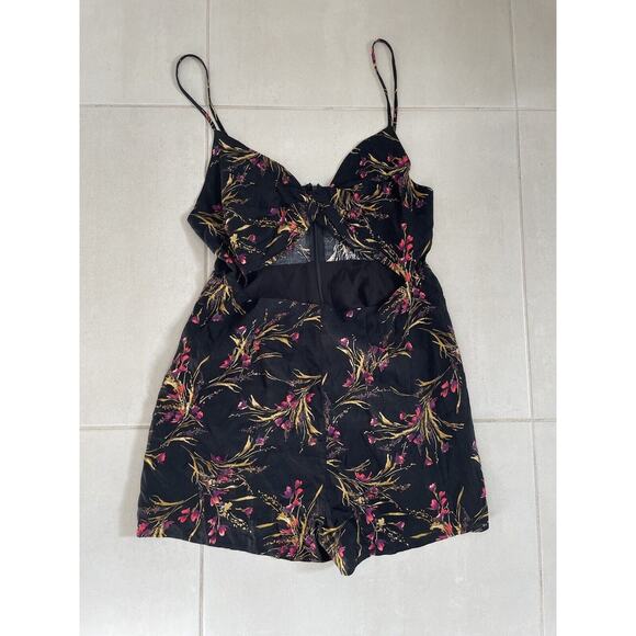 Urban Outfitters Kimchi Blue Tank Romper Floral Cut Out - Picture 1 of 10